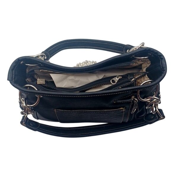 Montana West Black Western Bling Black Crystal Concho Conceal Carry Gun Handbag - Picture 13 of 16